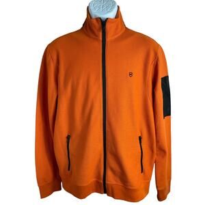 Victorinox Tailored Fit Full Zip Jacket Mens Size M Orange Sweatshirt
